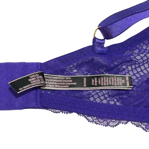 VICTORIA'S SECRET Bombshell Adds 2-cup sizes Strappy detail Fishnet Floral 38DD - Picture 11 of 11